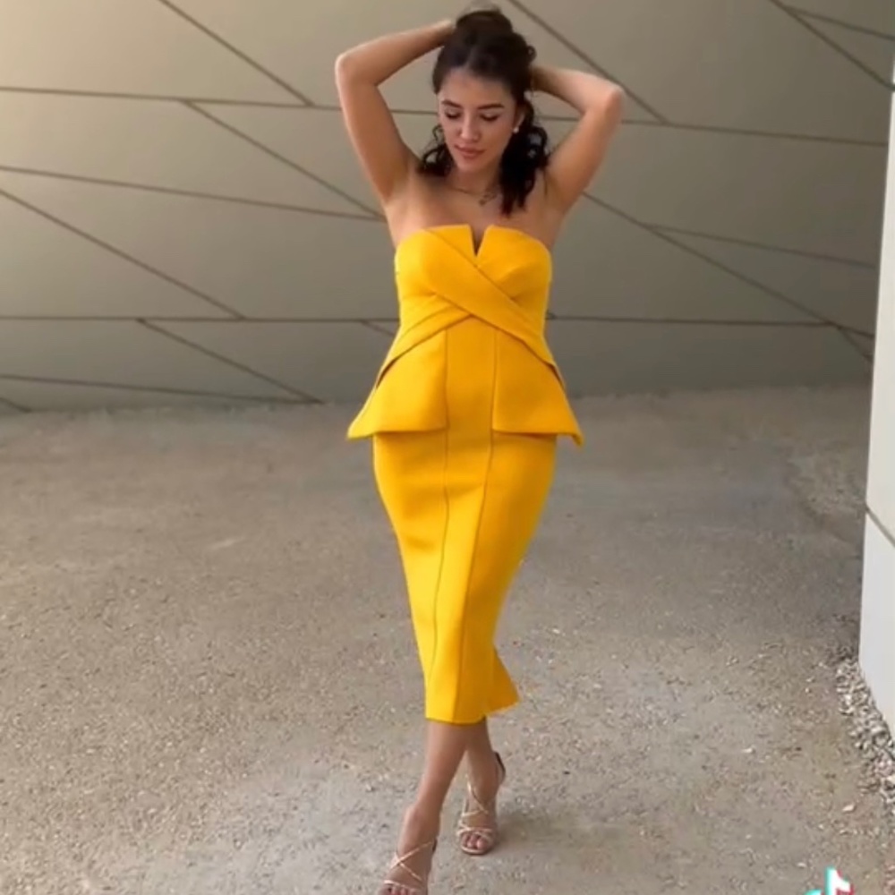 Asos yellow dress